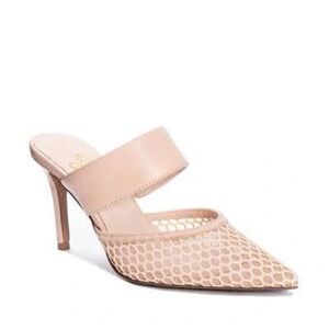 42 GOLD Mesh Nude Heels